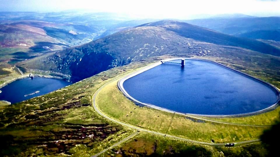Water resources, Natural landscape, Sky, Nature, Mountain, Azure, Lake