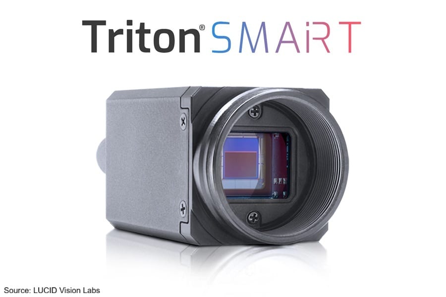 Triton® SMART industrial camera from LUCID Vision Labs, showing its image sensor.