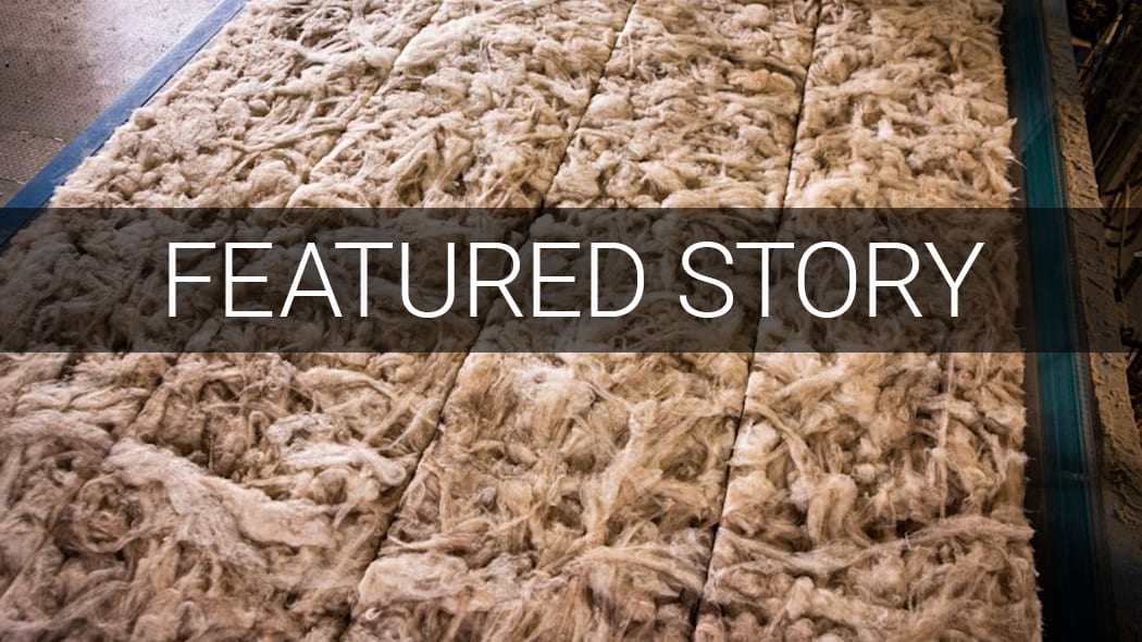 Close-up of light brown fibrous material, possibly insulation or wool, with a "FEATURED STORY" overlay.