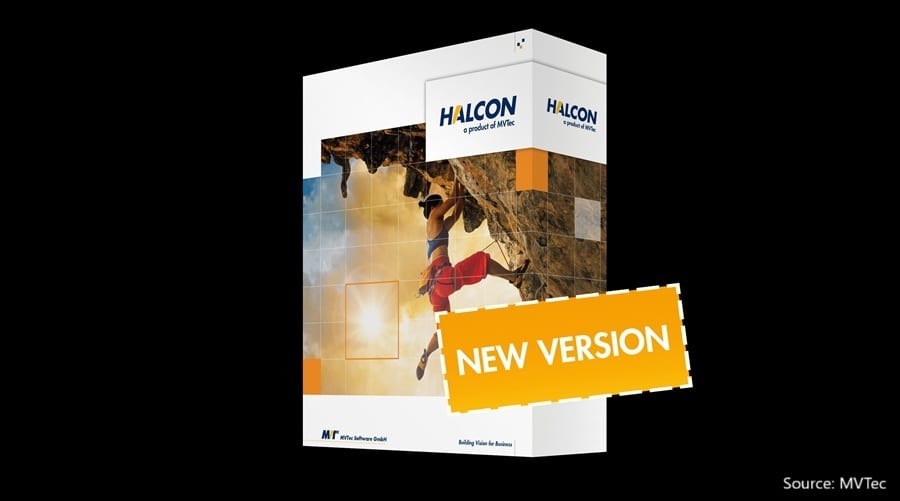 HALCON software box featuring a rock climber and "NEW VERSION" text.