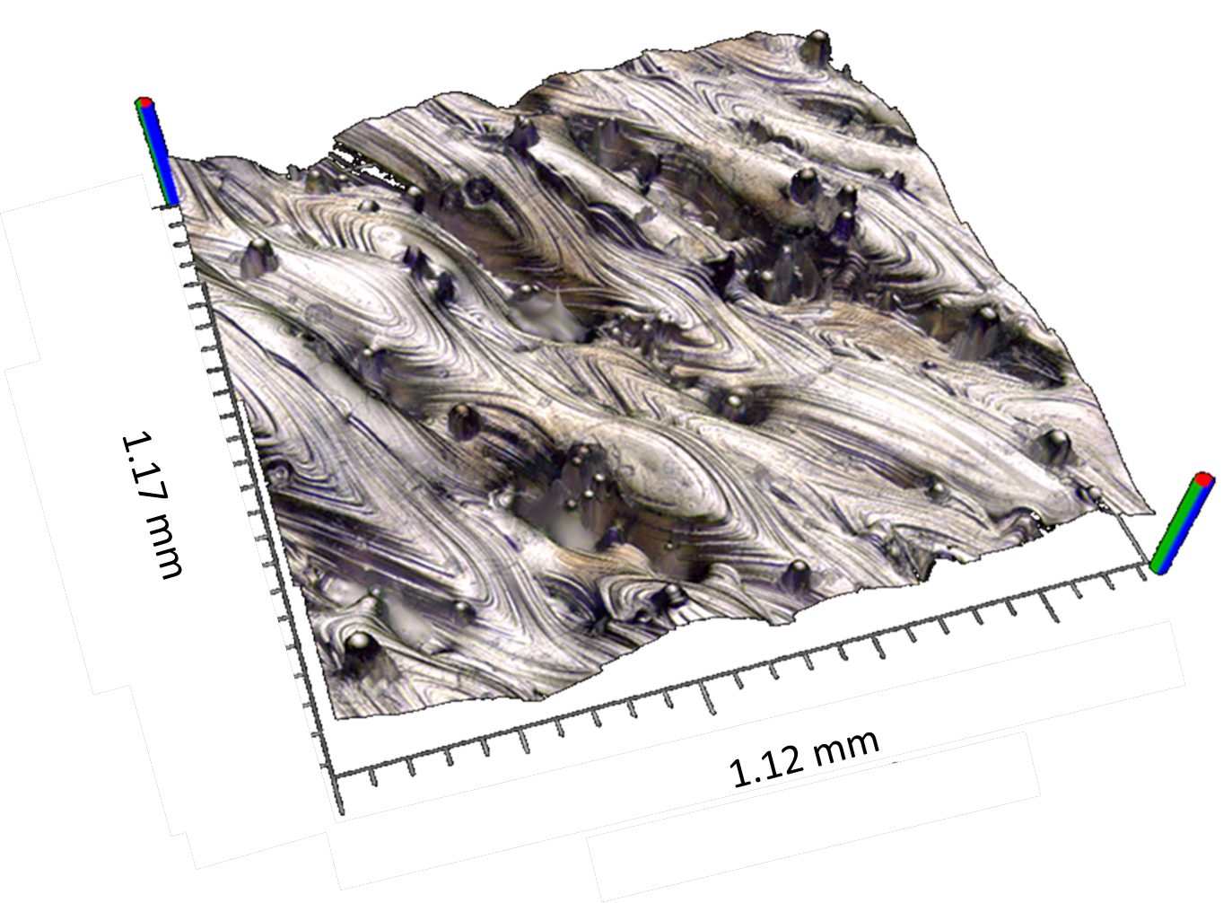 The surface of an AM part taken using a ZYGO system. 