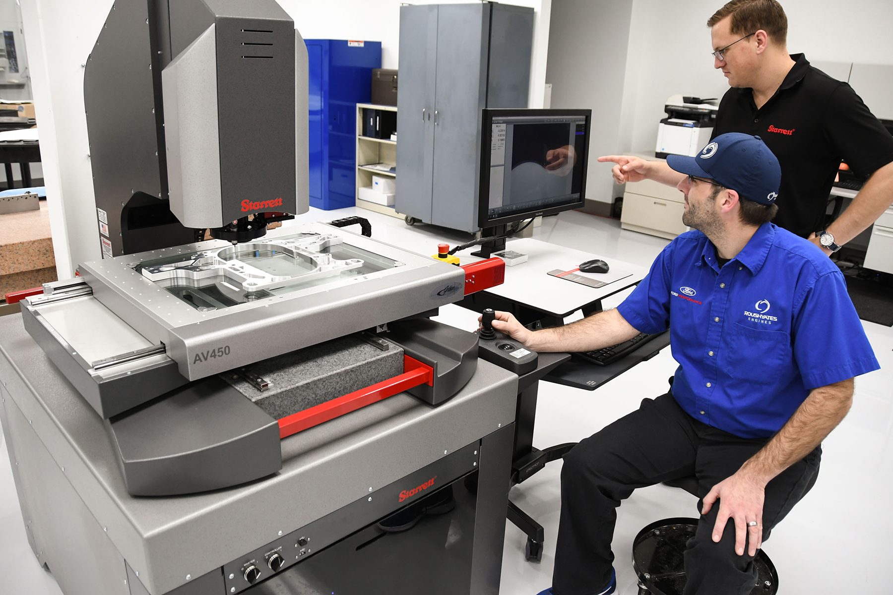 Automated measurement routines, increase inspection speed and throughput. (photo credit: Roush Yates Engines)