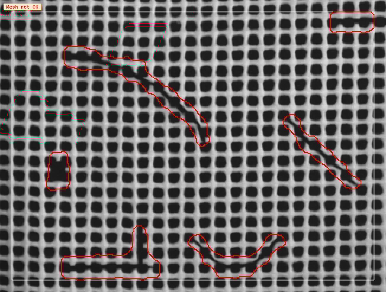 Mesh with problematic spots highlighted