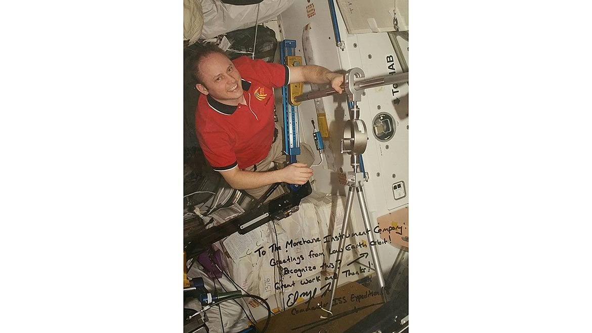 Figure 8: A Morehouse Proving Ring being used on the International Space Station