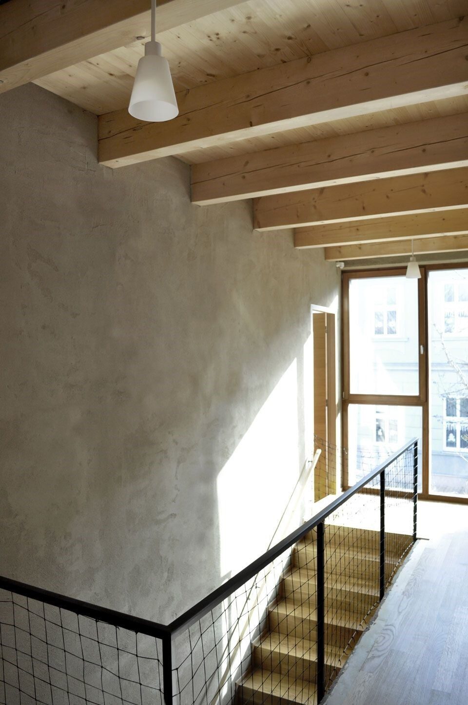 Interior design, Composite material, Wood flooring, Wall, Floor, Ceiling, Handrail, Apartment