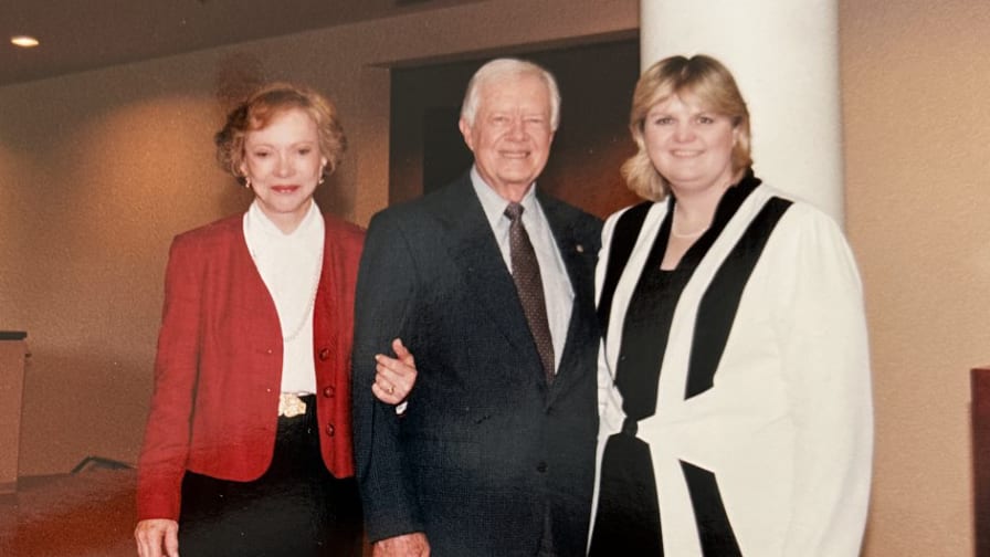 Shirley Wodynski with President Jimmy Carter