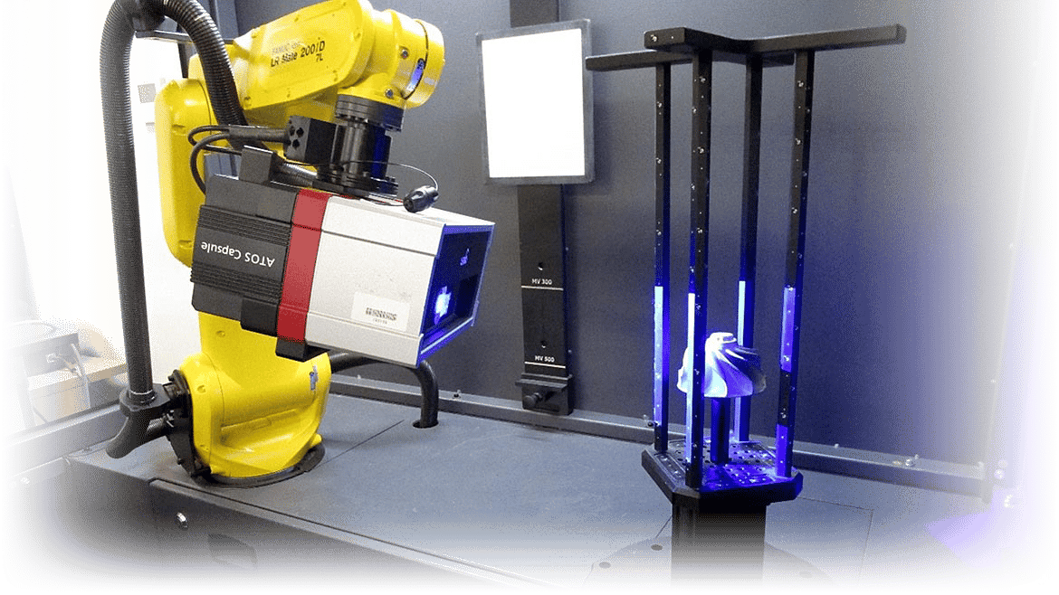 Automated Blue Light 3 D Scanner With Turbo Wheel