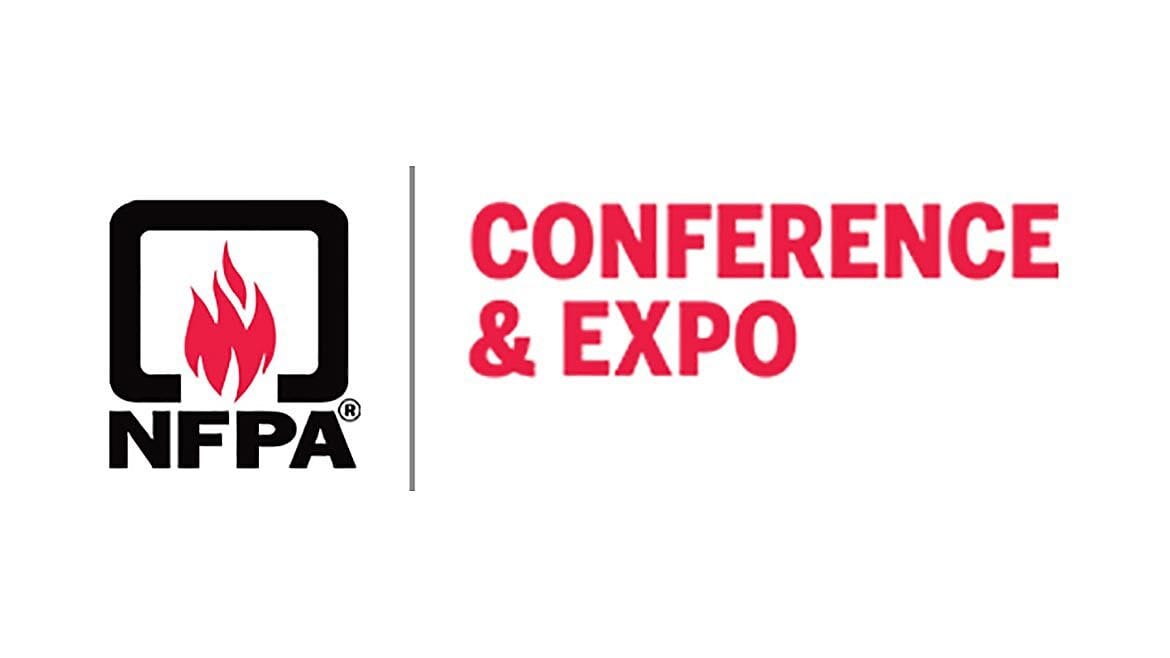 NFPA logo with a red flame inside a black square, alongside red text "CONFERENCE & EXPO."