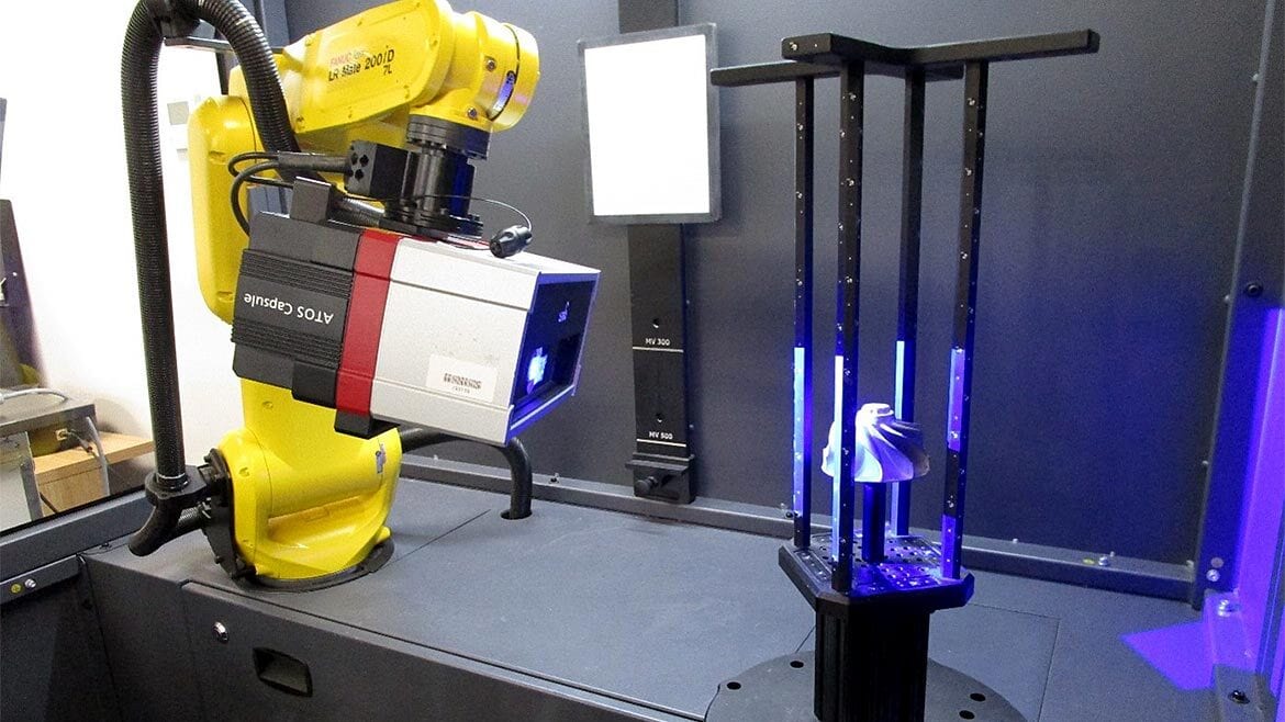 Automated Blue Light 3 D Scanner With Turbo Wheel