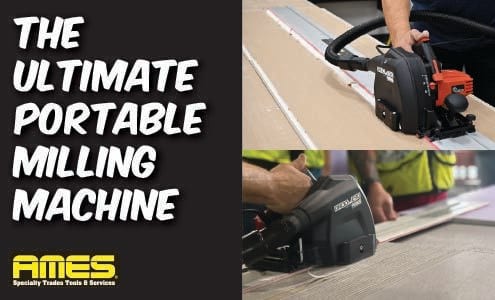 Ames ad: "The Ultimate Portable Milling Machine" shown in use on construction materials.