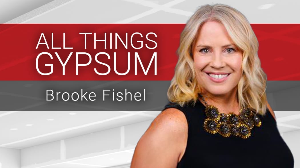 Brooke Fishel, a smiling woman, next to "ALL THINGS GYPSUM" text.
