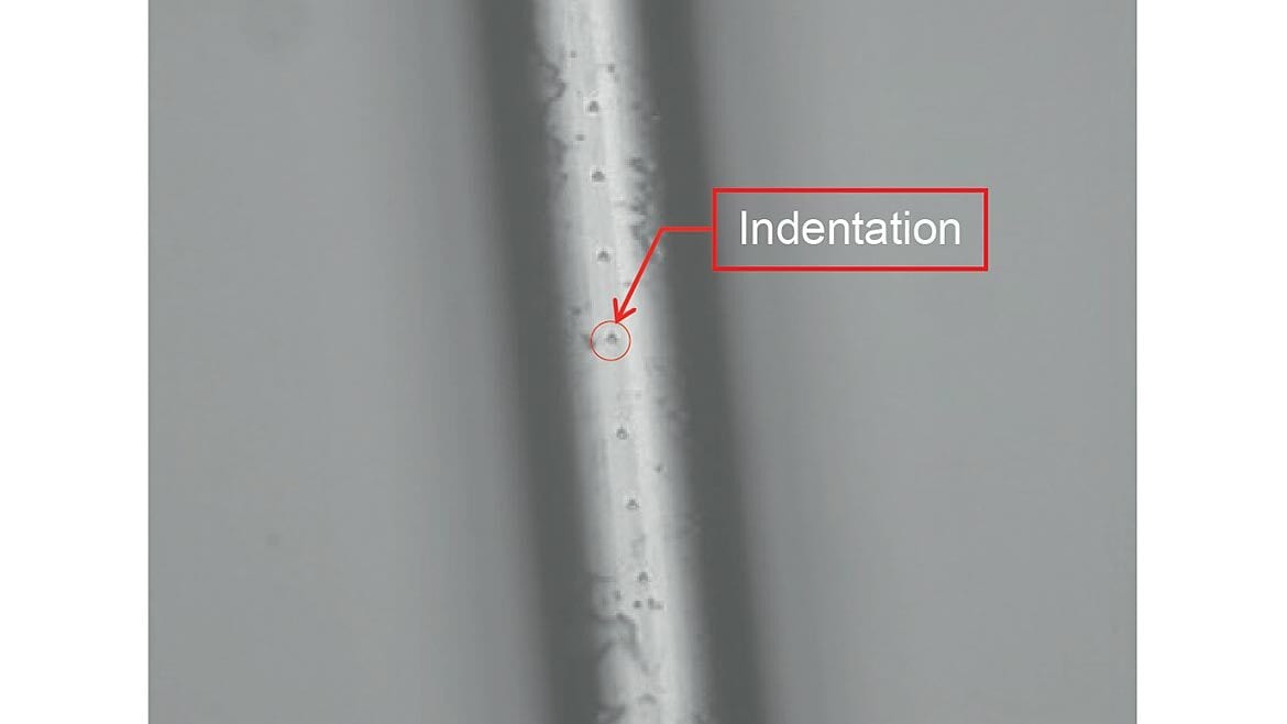 Figure 6: Indentation in Stainless steel