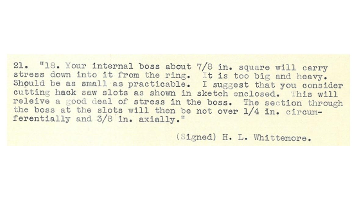 Figure 3. Excerpt from Mr. Morehouse’s history of the Proving Ring notes.