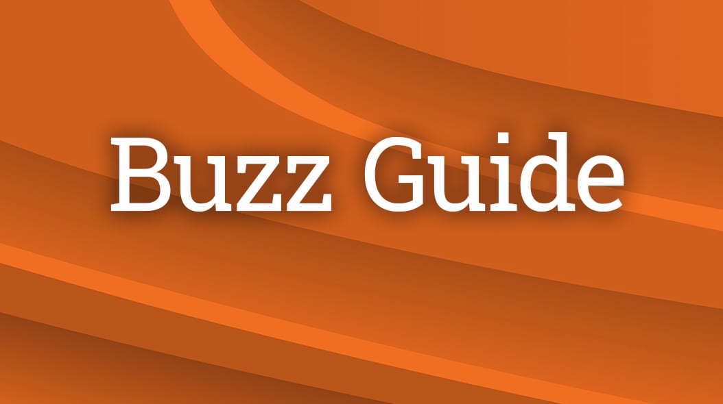 White text "Buzz Guide" on an orange background.