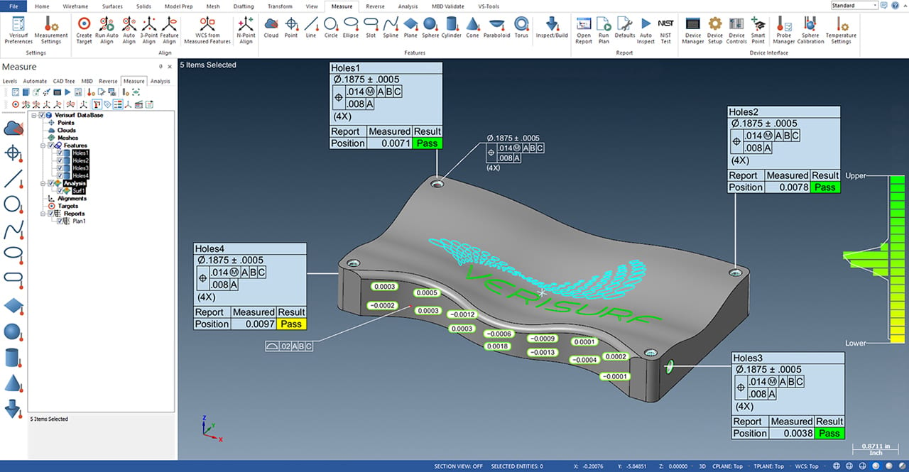 Graphical Inspection Results with Feature Control Frames