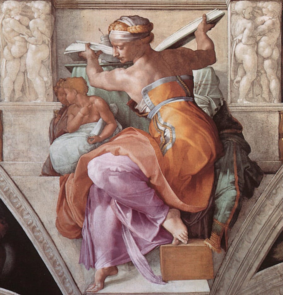 Michelangelo fresco, The Libyan Sibyl from the Sistine Chapel