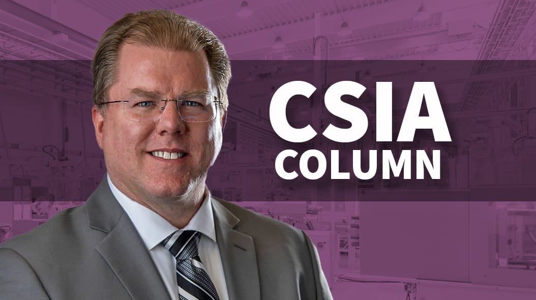 Smiling man in suit and glasses, with "CSIA COLUMN" text overlay.