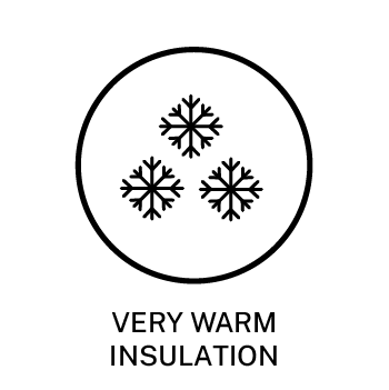 Very warm insulation icon with snowflakes.