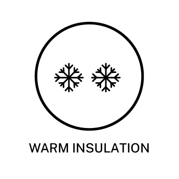 Warm insulation icon with two snowflakes.