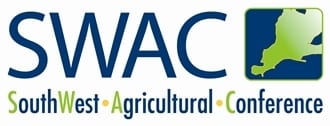 Logo for the SWAC SouthWest Agricultural Conference, featuring the acronym, full name, and a map of Ontario.