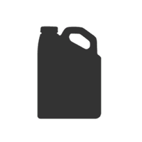 Dark silhouette of a rectangular plastic jug with a handle, commonly used for liquids.