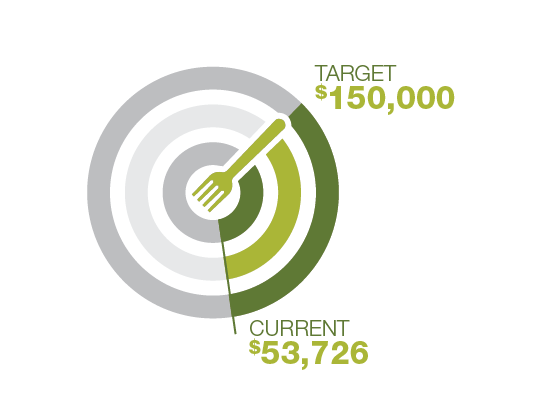 infographic showing $53726 achieved of $150000 goal