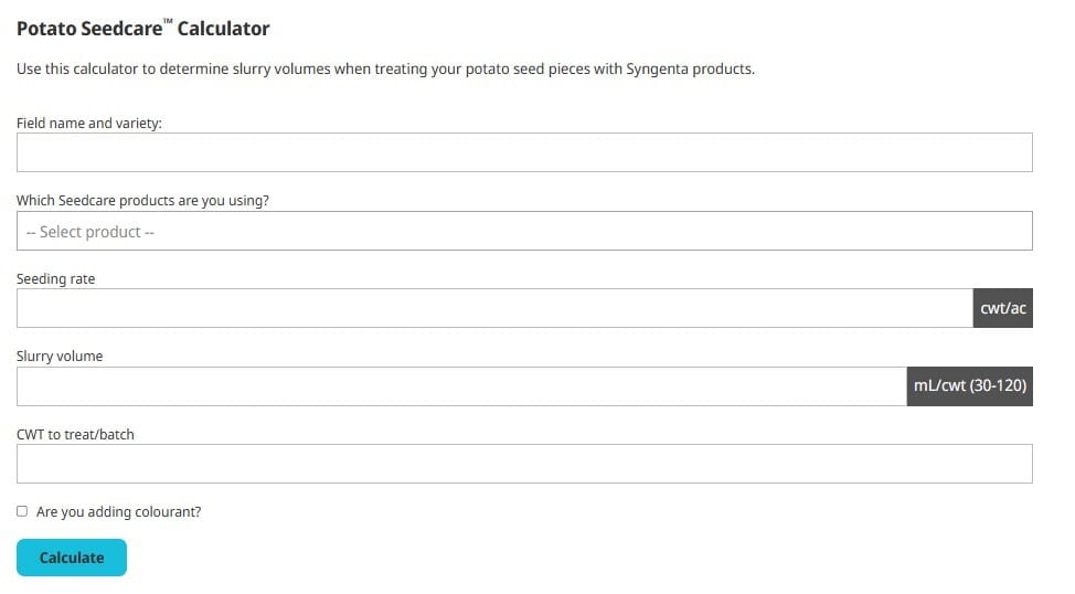 Potato Seedcare Calculator