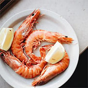 Botan shrimp, Seafood boil, Marine invertebrates, Food, Tableware, Arthropod, Ingredient, Recipe, Cuisine