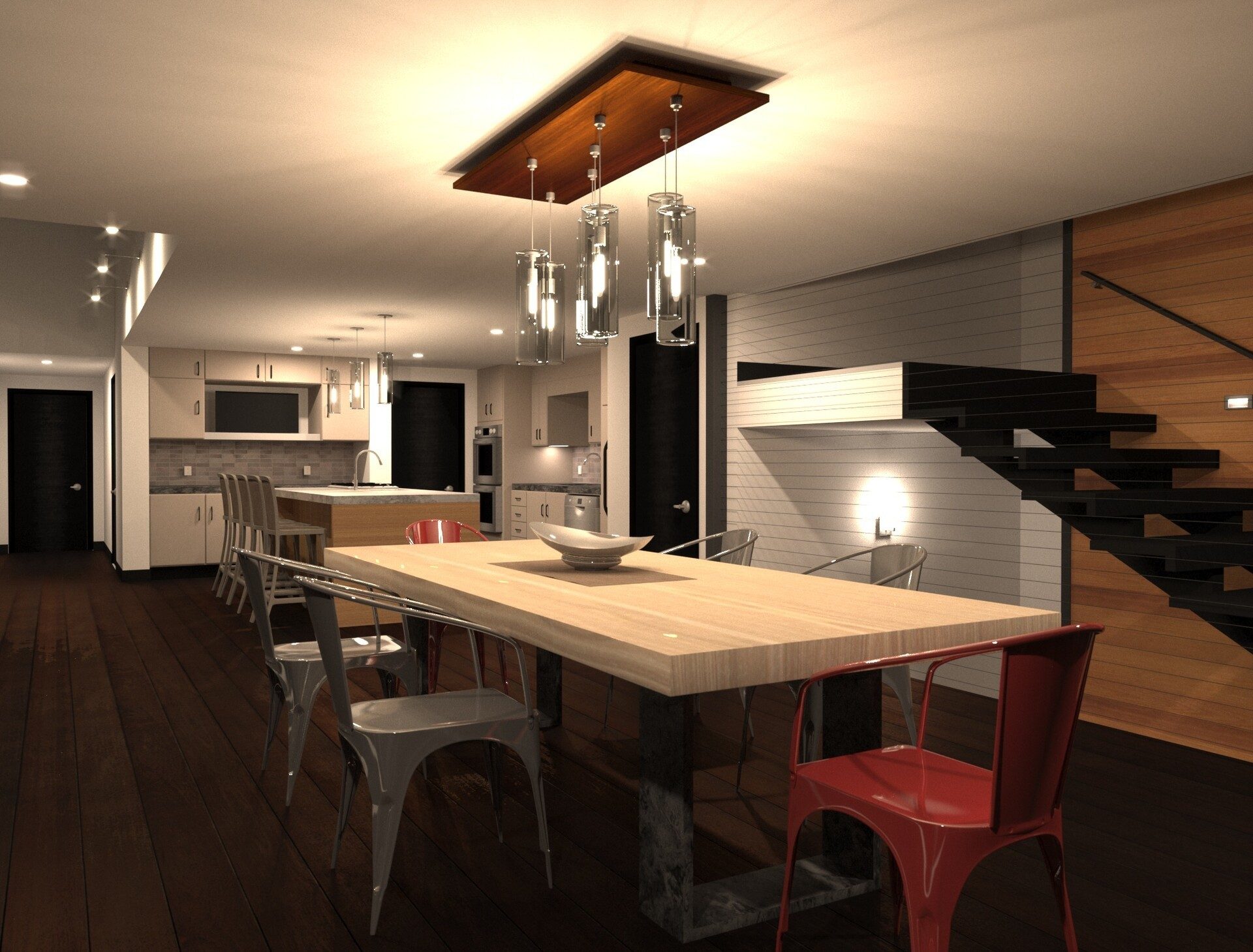 Kitchen &#x26; dining room table, Interior design, Furniture, Chair, Cabinetry, Wood, Countertop, Flooring