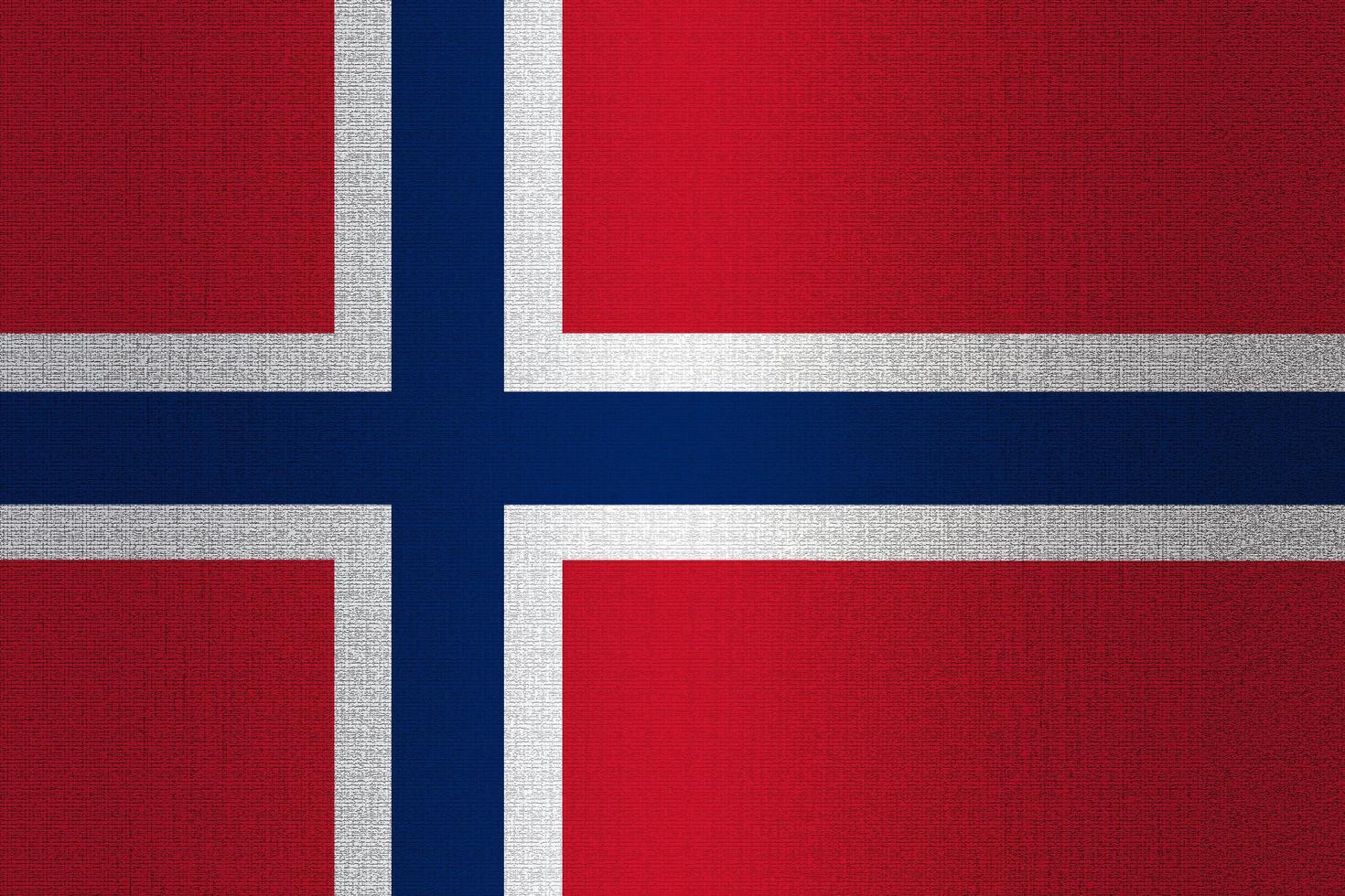 Norwegian flag: Red field, blue Nordic cross outlined in white.