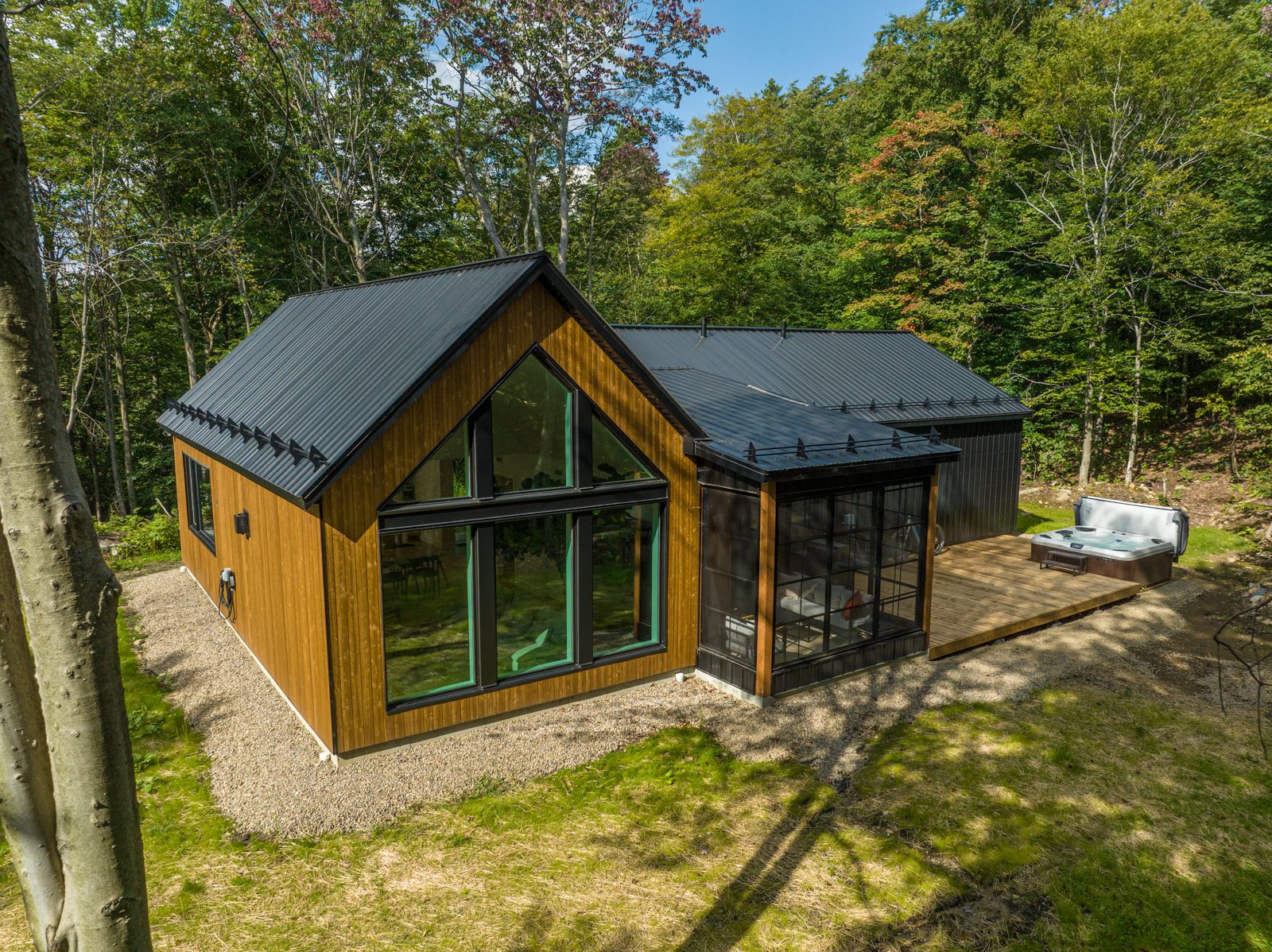 Natural landscape, Plant, Window, Tree, Building, Wood, Cottage, Sky, Door
