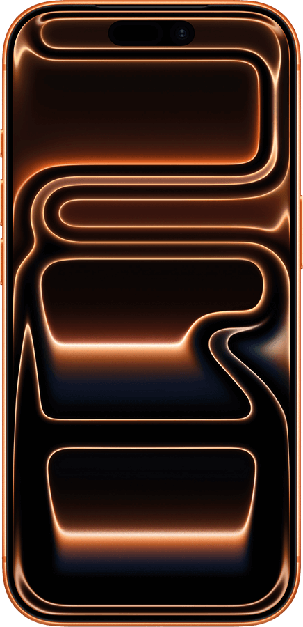 Abstract orange glowing lines on a dark smartphone display.