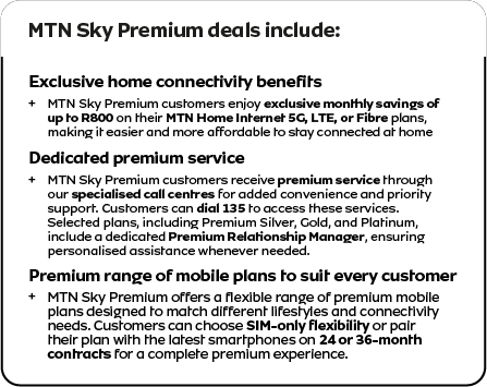 MTN Sky Premium deals offering home internet savings, dedicated service, and premium mobile plans.