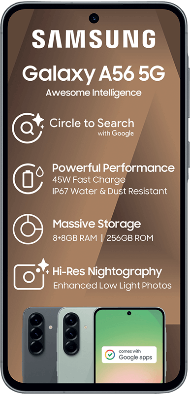 Samsung Galaxy A56 5G highlights: Circle to Search, fast charge, 8+8GB RAM, Nightography.