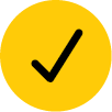 Yellow circle with black checkmark.