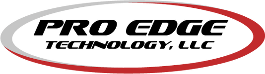 PRO EDGE TECHNOLOGY, LLC logo in black text within a red and grey oval.