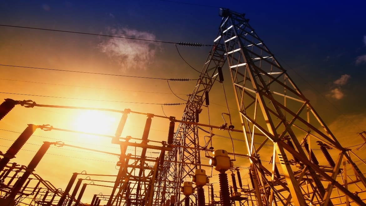 Overhead power line, Transmission tower, Sky, Cloud, Electricity, Afterglow