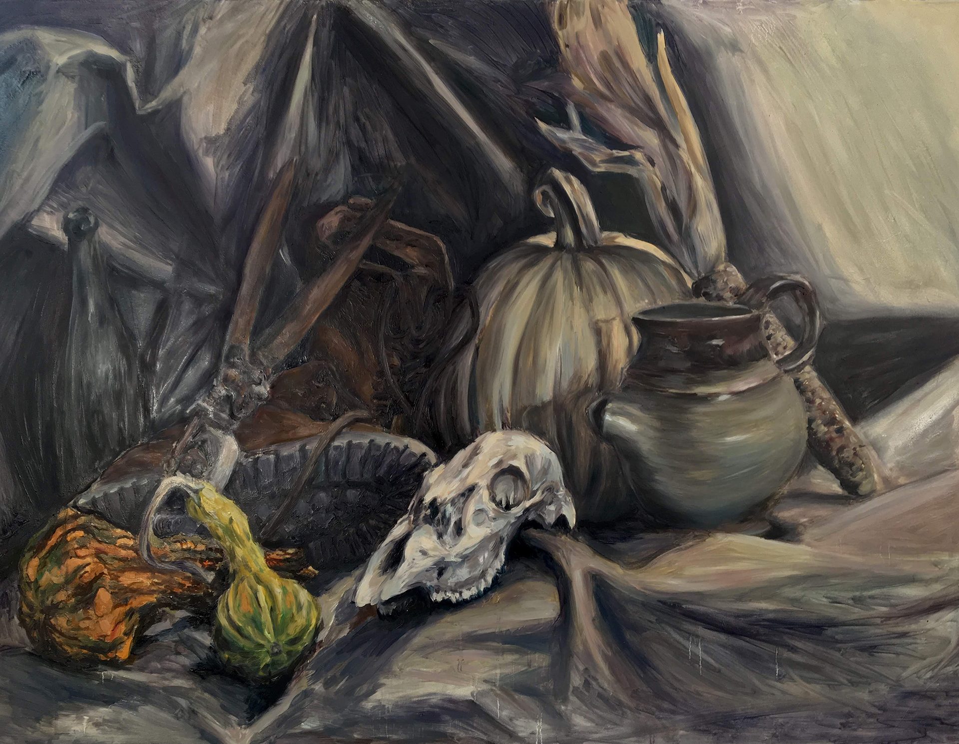 Art paint, Plant, Painting, Calabaza