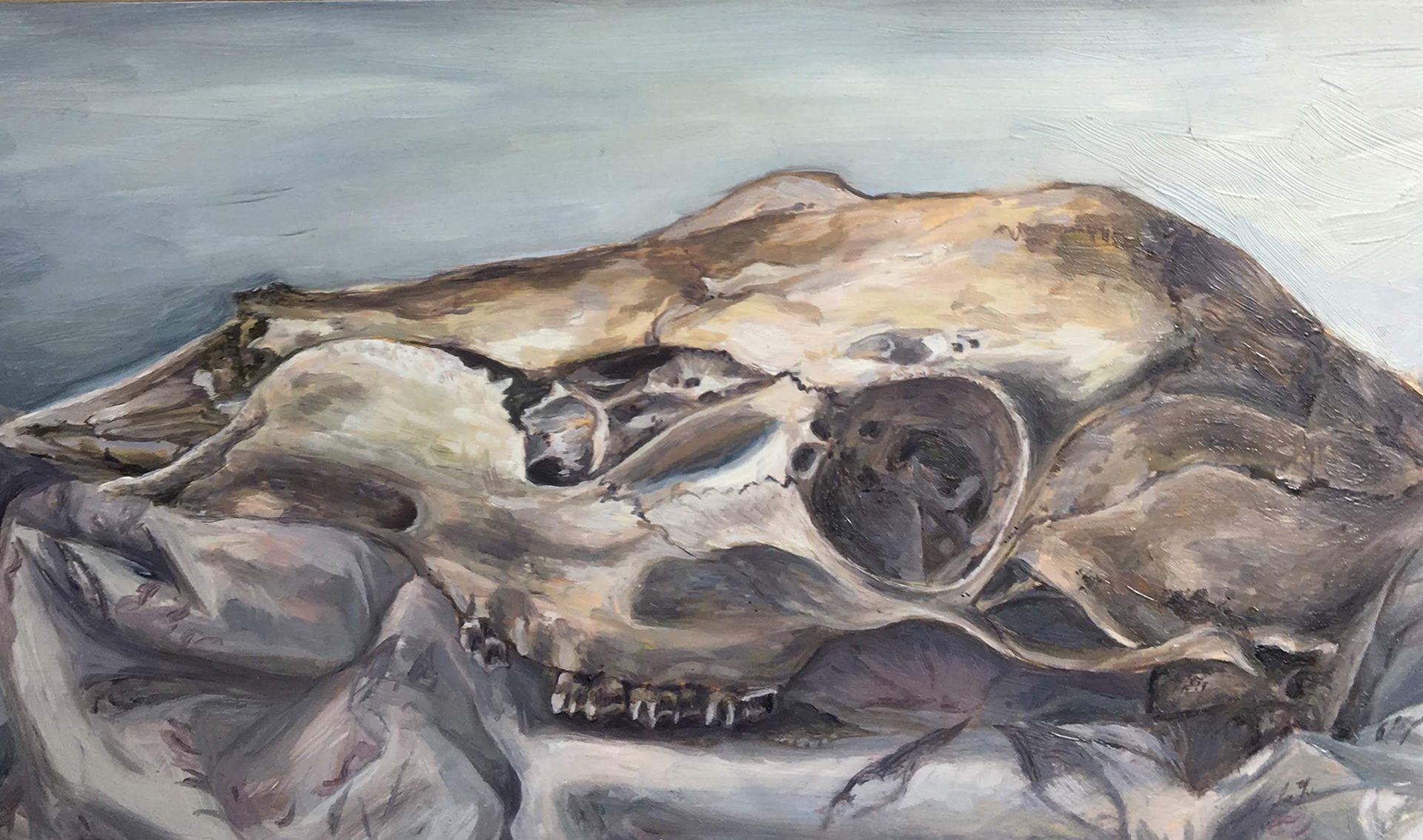 Paint, Jaw, Bone, Painting, Art