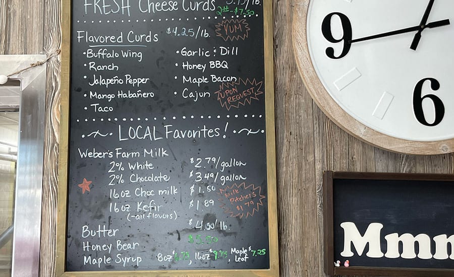 Restaurant menu, Blackboard