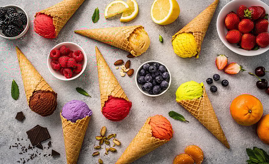 Ice cream cone, Frozen dessert, Soft serve, Food, Ingredient, Gelato