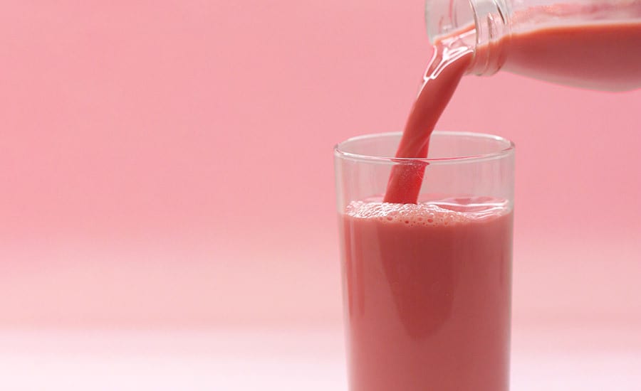 Health shake, Strawberry juice, Liquid, Pink