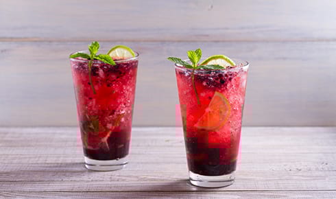 Red russian, Cocktail garnish, Tableware, Food, Fruit, Liquid, Ingredient, Juice, Recipe