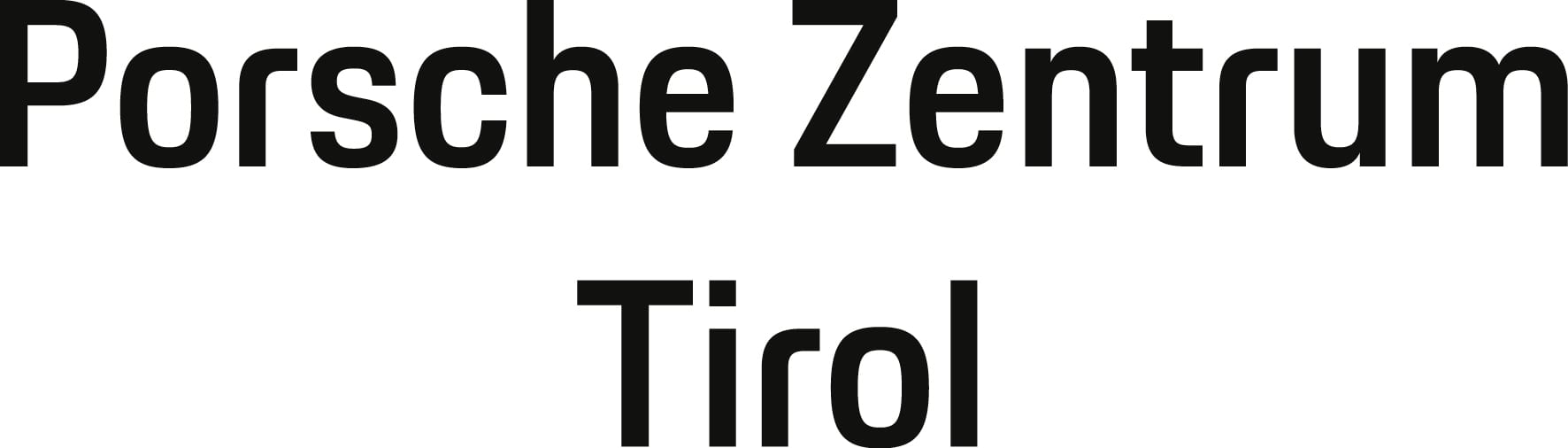 Black text on a white background spelling 'Porsche Zentrum Tirol'.