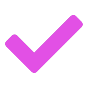Purple checkmark icon.