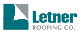 Logo for Letner Roofing Co. with a stylized 'L' and text in teal and gray.