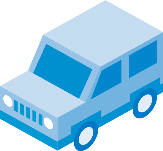 blue car