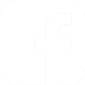 White Facebook 'f' logo in a rounded square on a dark green background.