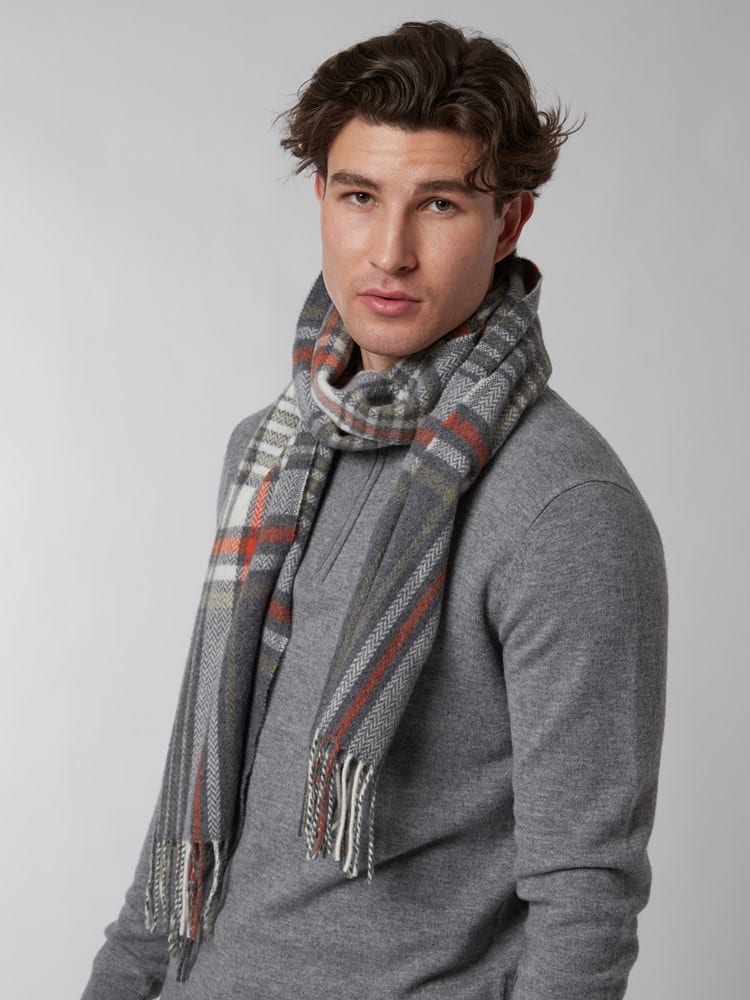 Sleeve, Stole, Wrap, Collar, Grey, Tartan
