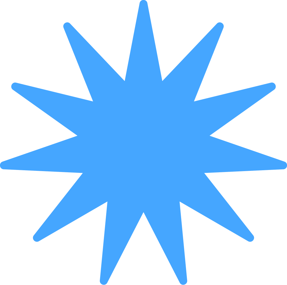 Light blue 12-point starburst.